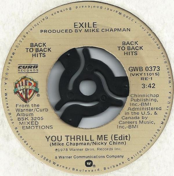 Exile  - You Thrill Me / Kiss You All Over