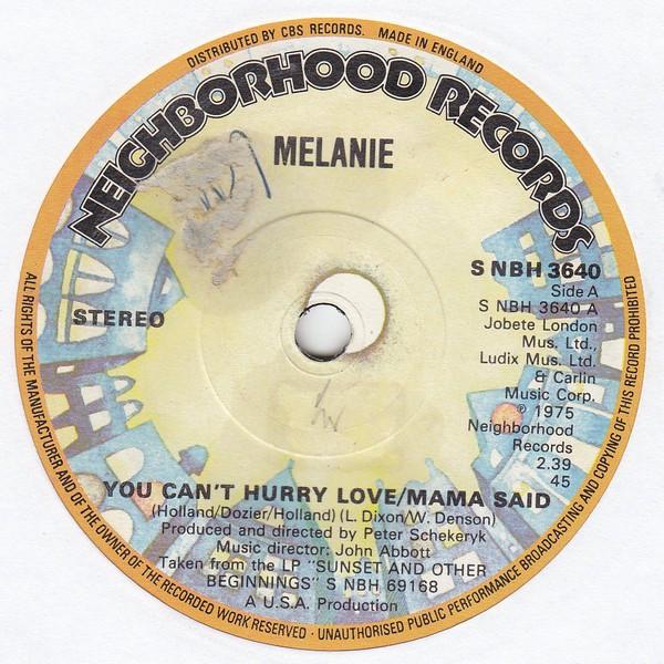 Melanie  - You Can't Hurry Love / Mama Said